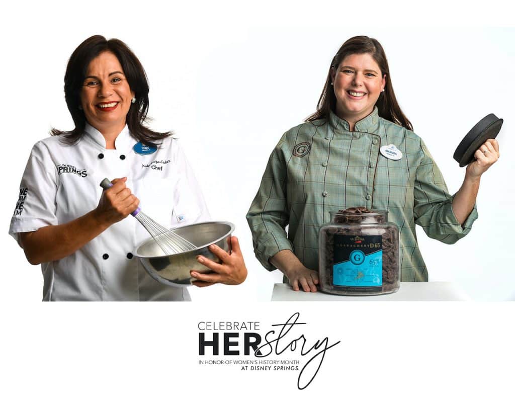 Chef Yolanda Lazo Colon from Amorettes Patisserie and Chef Amanda Lauder from The Ganachery at Disney Springs