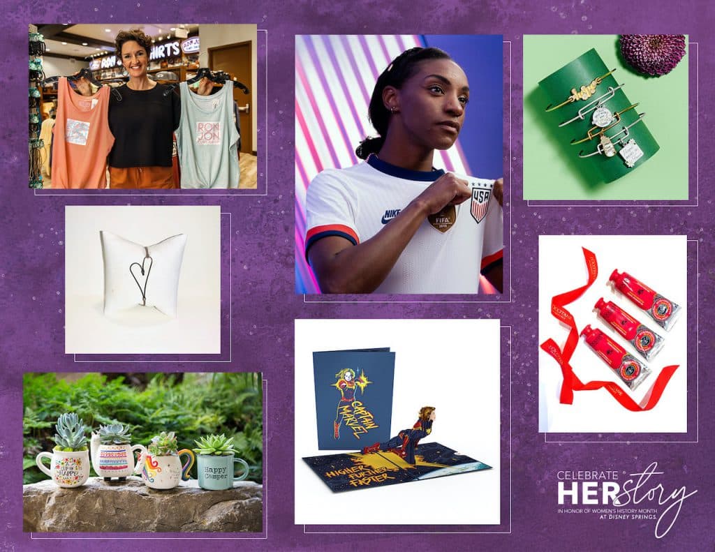 Collage of merchandise found at Disney Springs