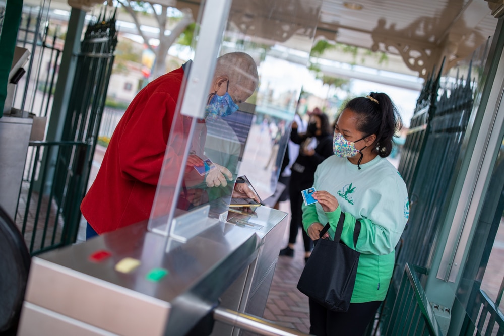Guest entering Disneyland park