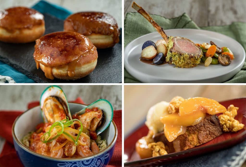 Fleur de Lys, EPCOT Farmers Feast, Taste of Marrakesh dish and Northern Bloom, all available at the Taste of EPCOT International Flower & Garden Festival