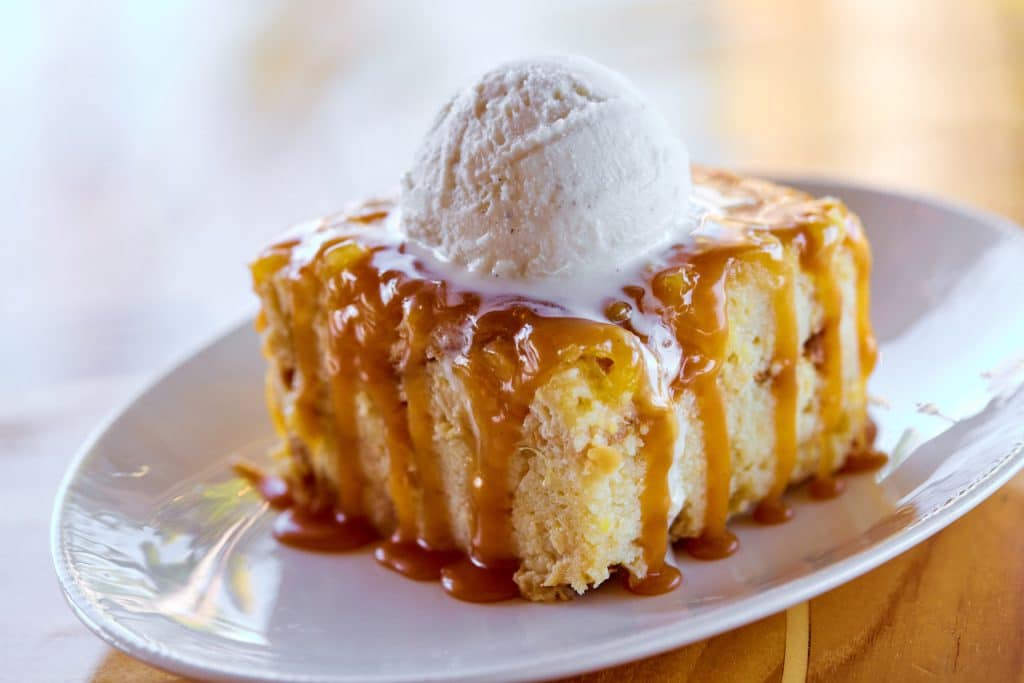 Pineapple coconut Bread Pudding from the Banana Cabana Pool Bar at Disneys Caribbean Beach Resort