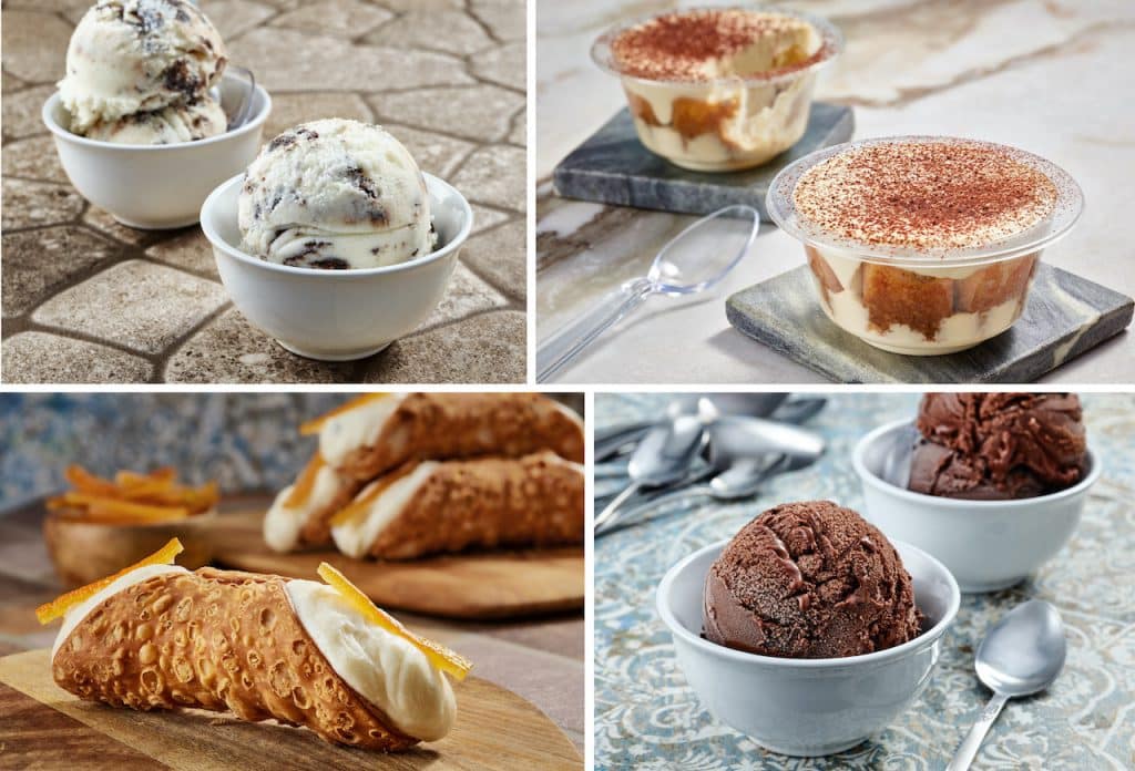 Collage of treats from the new Gelateria Toscana opening at EPCOT in May
