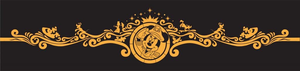 Filigree art featuring Captain Minnie for the new Disney Wish