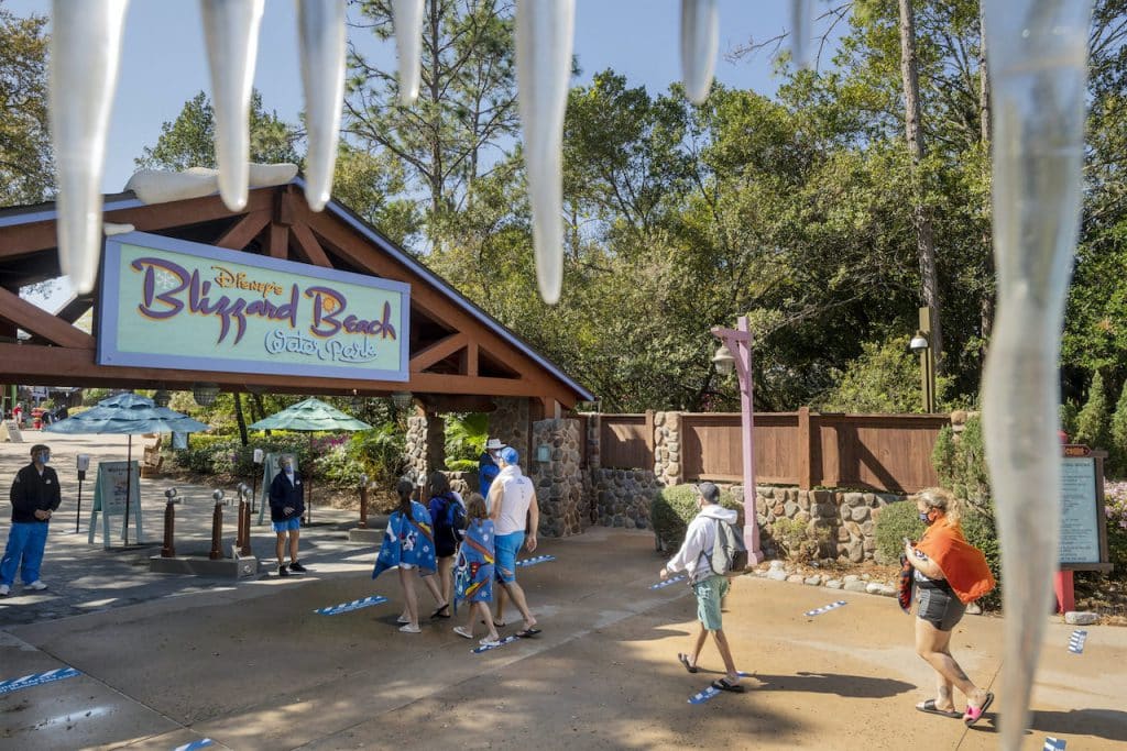 Guests entering Disney’s Blizzard Beach Water Park