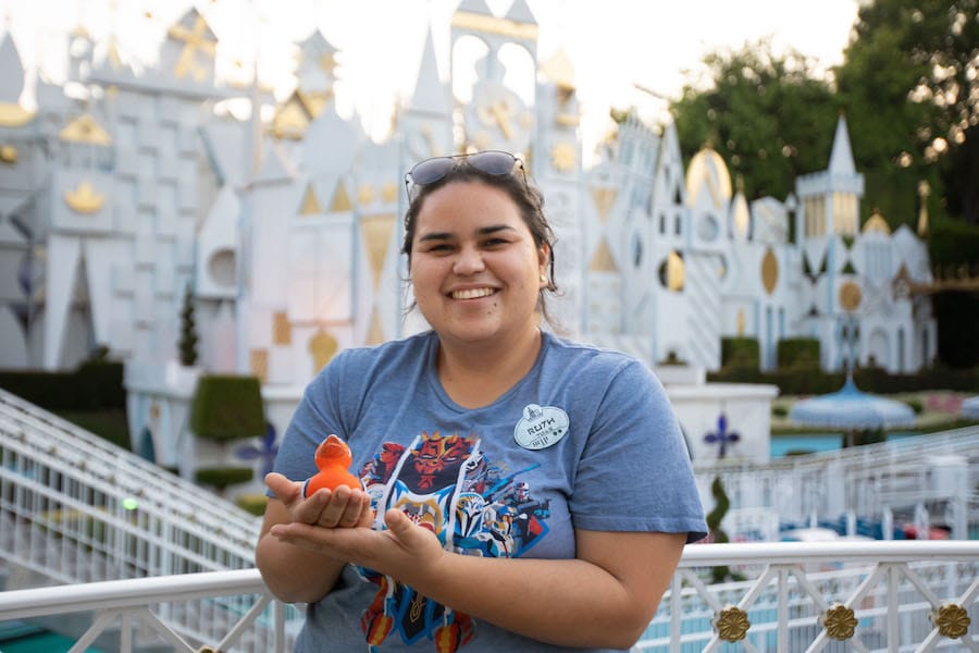 Disneyland Resort cast member with rubber duck