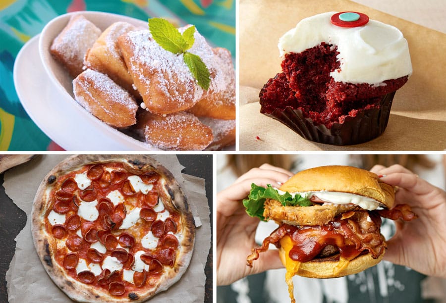 Beignets Red Velvet Cupcake Pizza The Texan Burger