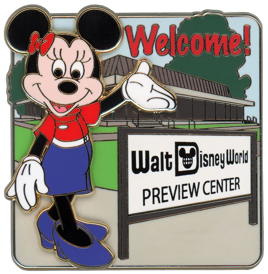 Walt Disney World Preview Center tour guide Minnie Mouse pin