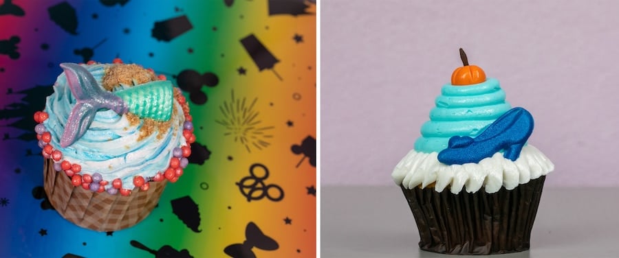 Mermaid Cupcake from Disney’s Art of Animation Resort and Cinderella Cupcake from Disney's Contemporary Resort