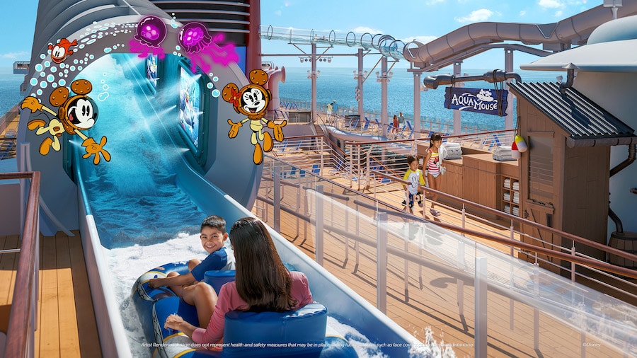 AquaMouse, the first ever Disney attraction at sea coming to the Disney Wish
