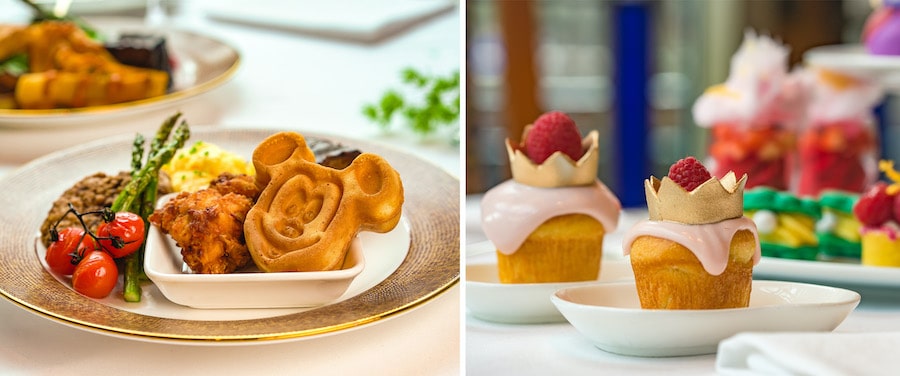 Collage of dining offerings from Disney Princess Breakfast Adventures at Napa Rose