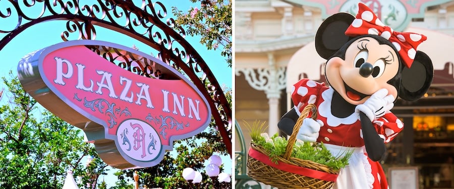 Collage of Minnie & Friends – Breakfast in the Park at the Plaza Inn