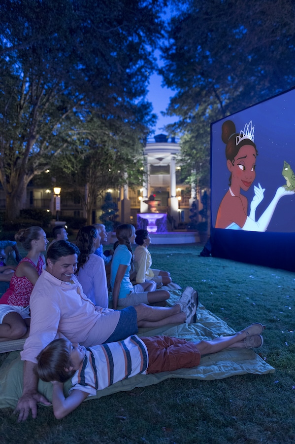Guests watching a Movie Under the Stars at Walt Disney World Resort