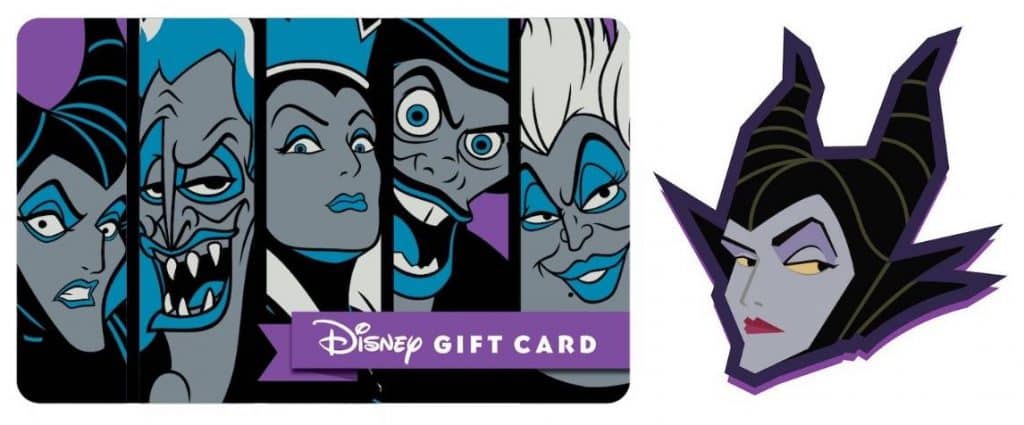 Villains Disney Gift Card and Maleficent pin