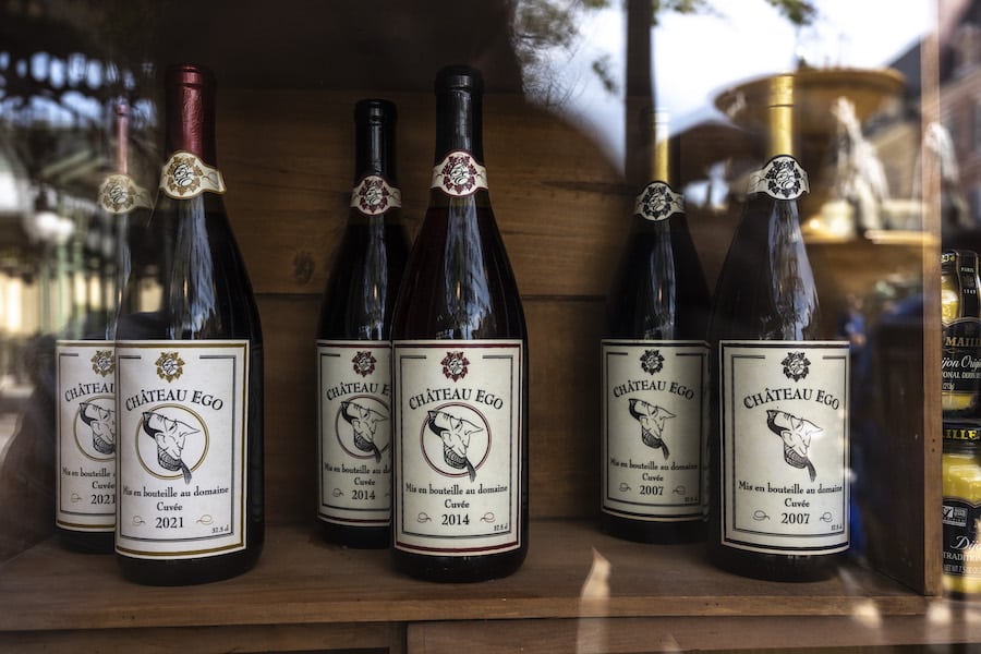 Wine bottles outside Remys Ratatouille Adventure at EPCOT