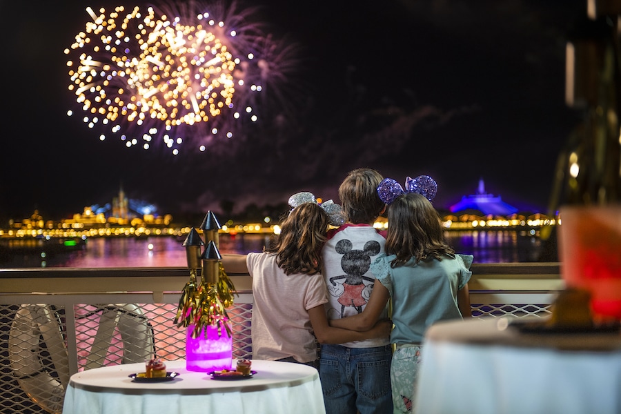 Kids watching the fireworks at Magic Kingdom Park