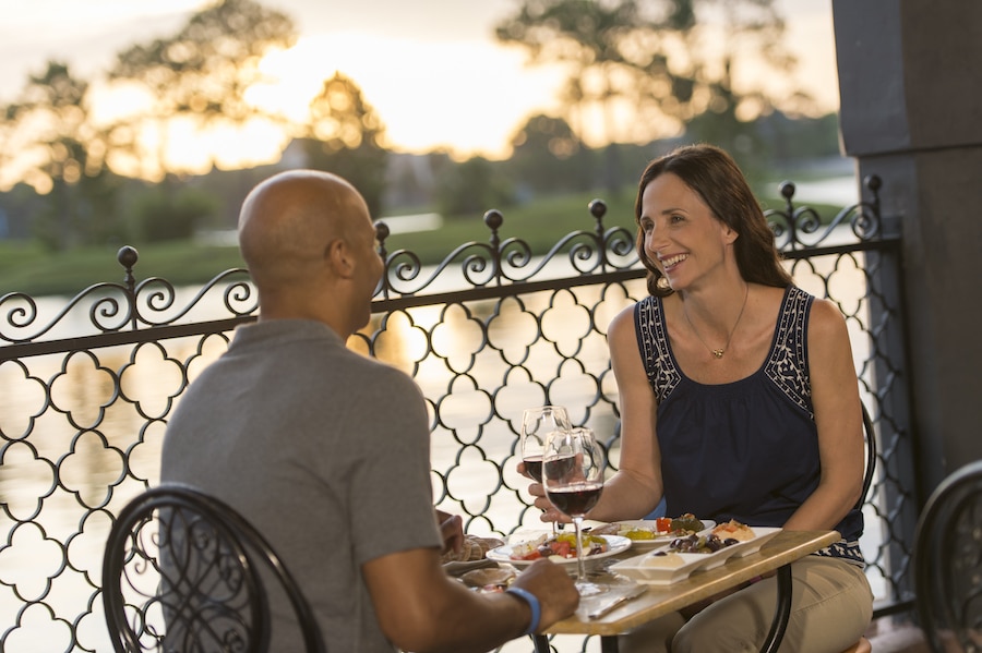 Couple eating at Spice Road Table at EPCOT