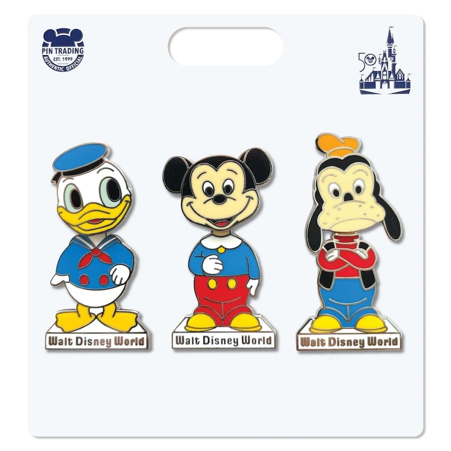 New pin set featuring Donald Duck Mickey Mouse and Goofy