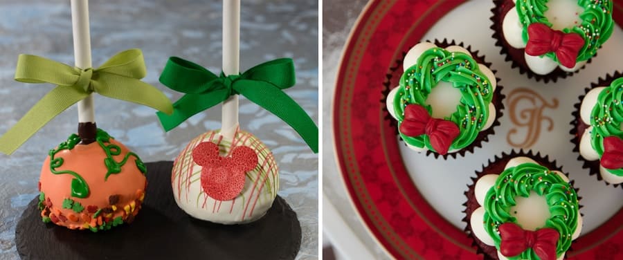 Pumpkin Pie Cake Pop Happy Holidays Cake Pop and Red Velvet Wreath Cupcakes Gasparilla Island Grill