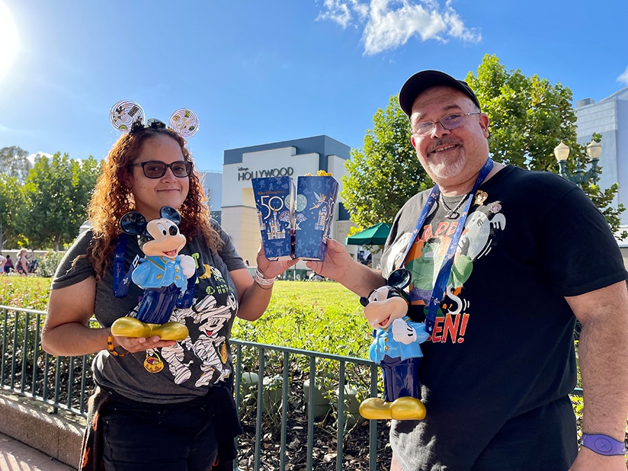 guest at Disney's Hollywood studios celebrates Walt Disney World 50th Anniversary