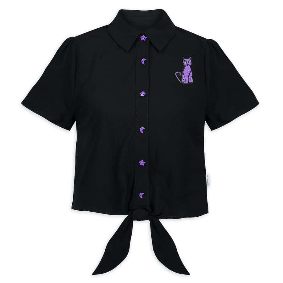 "Hocus Pocus"-inspired button-up tie front shirt by Her Universe