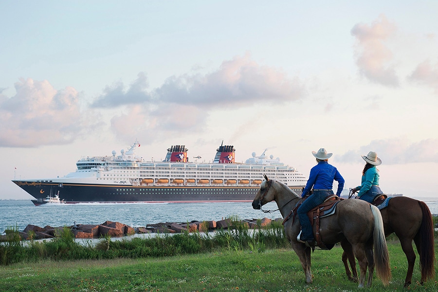 Disney Magic as it passes the shores of Texas