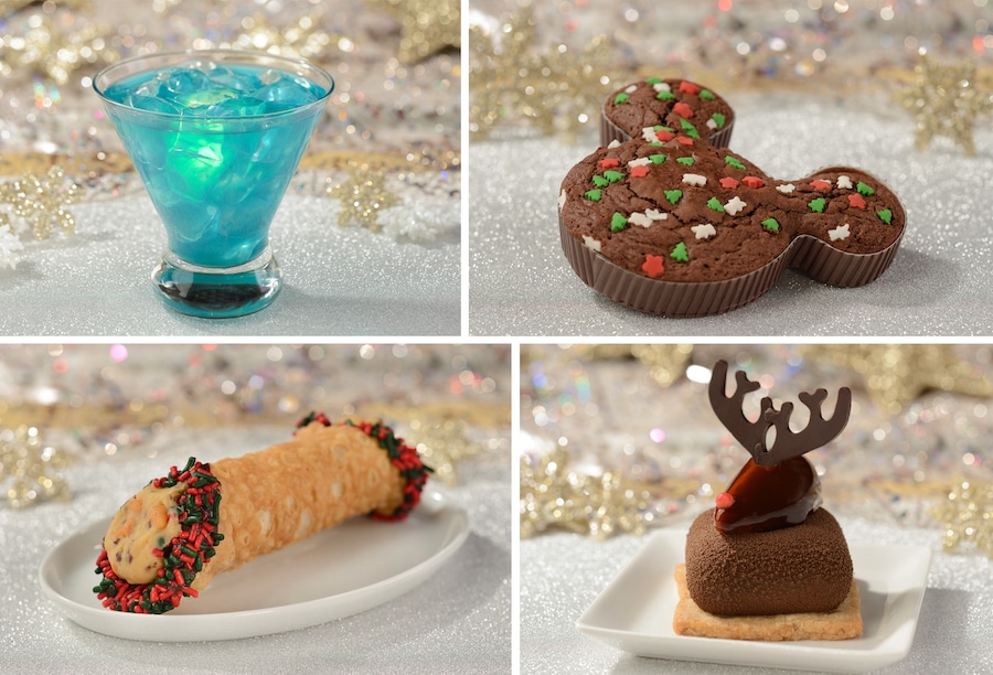 Christmas on the Beach drink Holiday Brownie Butterscotch Caramel Cannoli and Reindeer Mousse from Disney's Hollywood Studios