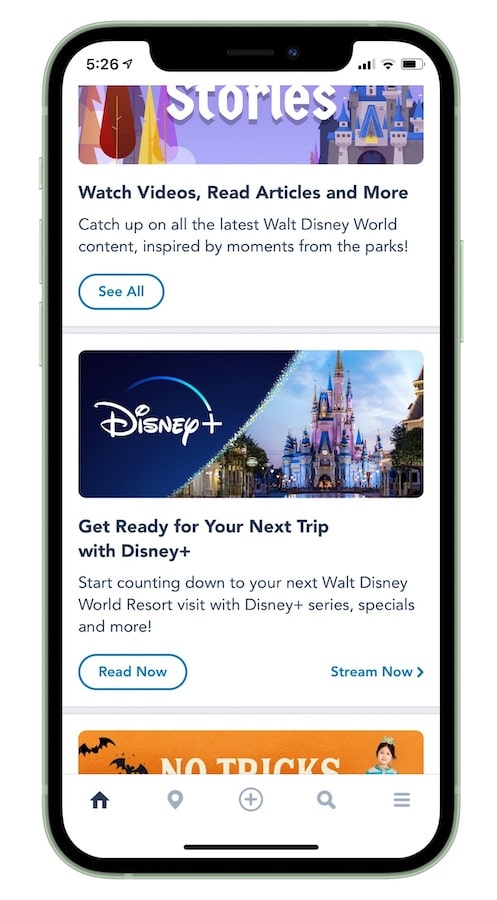 | The Main Street Mouse Example of Disney+ Content on Walt Disney World My Disney Experience App