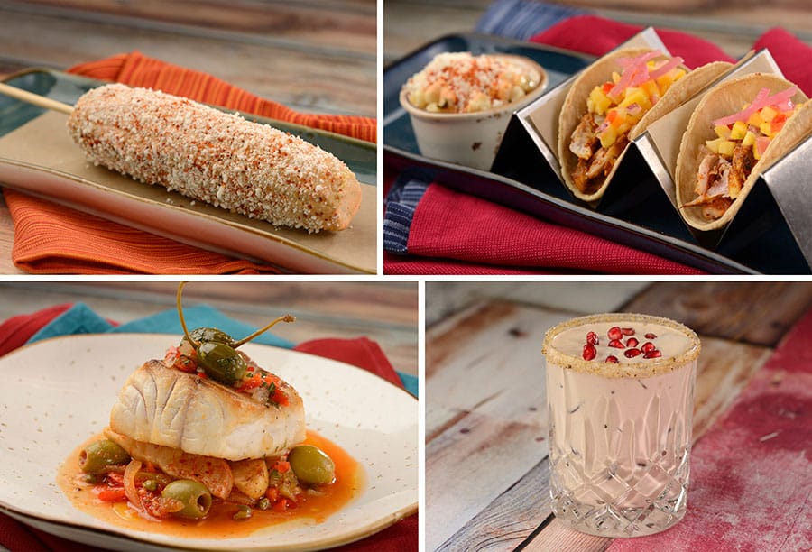 assortment of food items from the Mexico pavilions world famous San Angel Inn Restaurante and Choza de Margarita