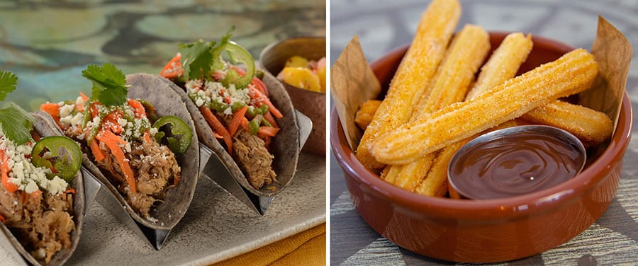 three Bridges Bar and Grill at Villa del Largo churros and tacos