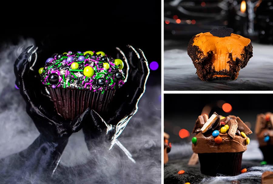 Fall foodie guide Disney Springs 2021 halloween themed cupcakes and filling