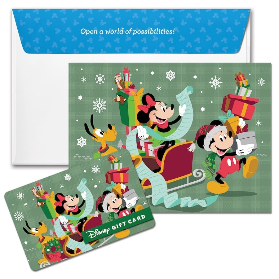 Disney Gift Card holiday design with matching card