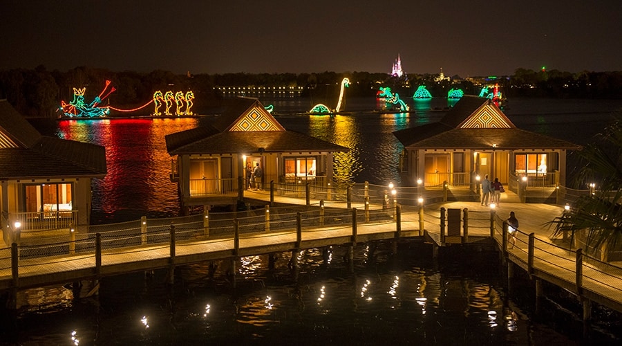 Electrical Water Pageant in Bay Lake from Disney's Polynesian Resort Bungalows