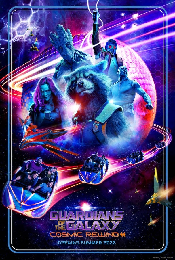Guardians of the Galaxy Cosmic Rewind attraction poster