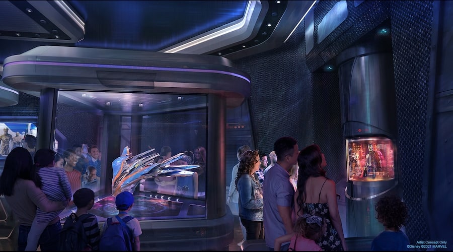 Wonders of Xandar pavilion where guests will walk through the Xandar Gallery coming to EPCOT