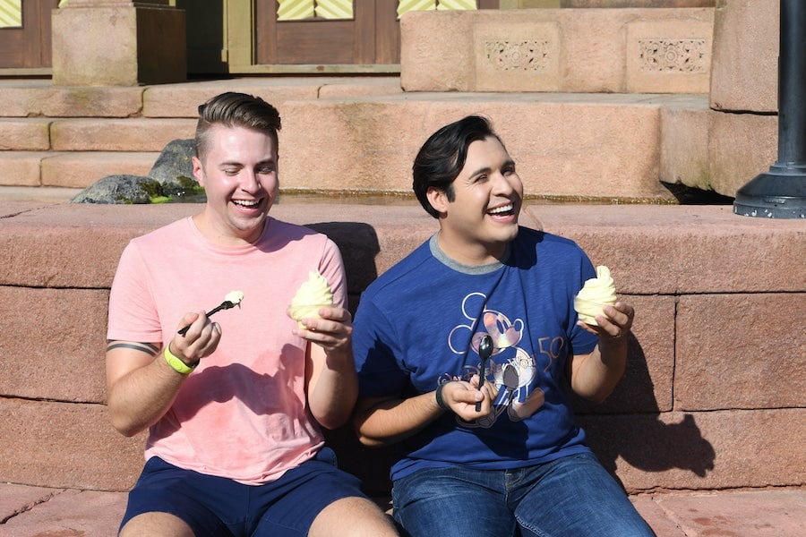 Guests enjoying a DOLE Whip at Magic Kingdom Park
