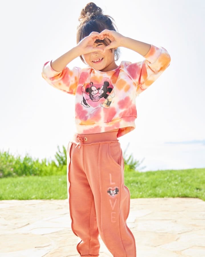 kids Mickey and Minnie tie dye sweatshirt and Mickey and Minnie jogger pants