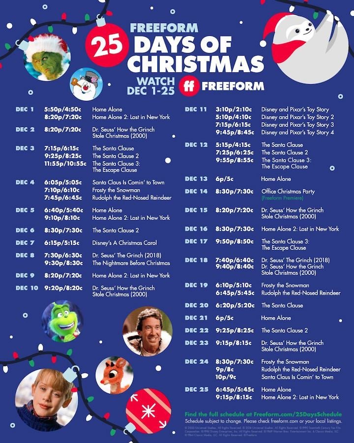 Graphic for Freeform’s “25 Days of Christmas”