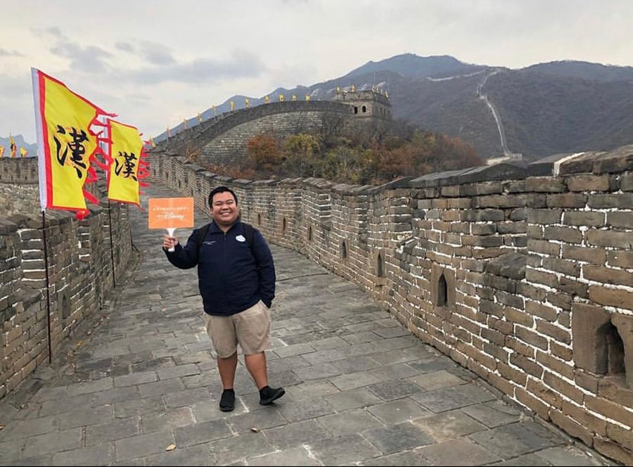 Christian visiting the Great Wall of China