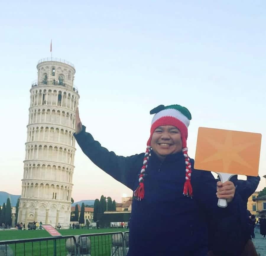 | The Main Street Mouse Christian Holding Up the Leaning Tower of Pisa
