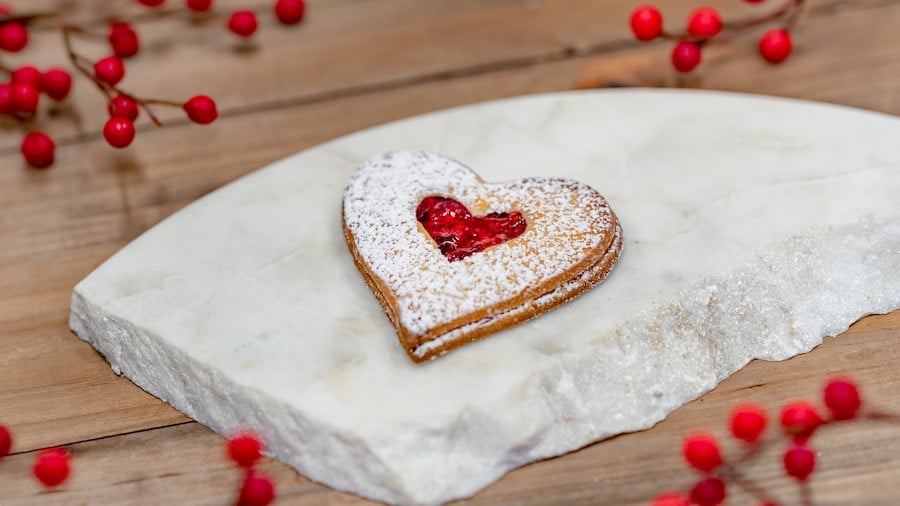 Sablé Heart Cookie with raspberry filing from Tangaroa Terrace Tropical Bar Grill