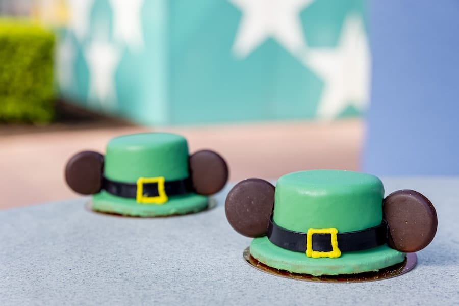 St. Patrick's Day Mickey: Chocolate Irish crème mousse and chocolate cake with a sugar cookie