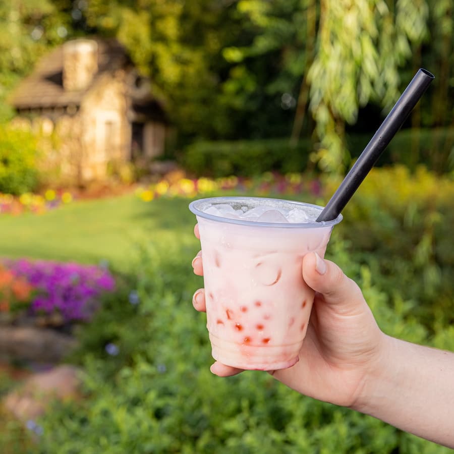 Pand Ade Coconut Pomegranate Lemonade with Pomegranate Boba Pearls