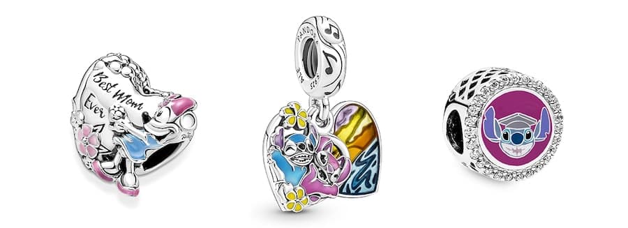 Best Mom Ever Minnie Mouse Charm Stitch Ohana Double Dangle Charm and Stitch 2022 Graduation Charm from Pandora