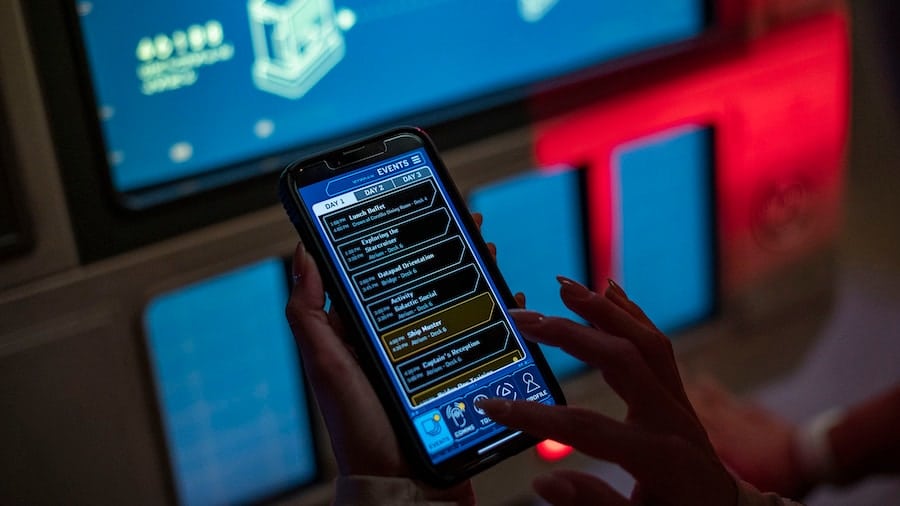 Guests may use the Star Wars Datapad in the Play Disney Parks mobile app to deepen the immersion of their vacation experience in Star Wars Galactic Starcruiser at Walt Disney World Resort