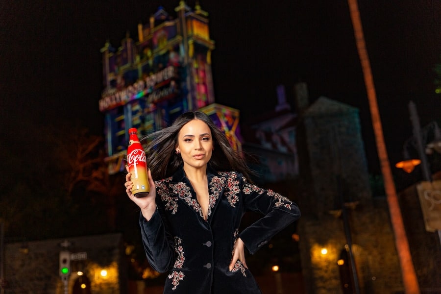 | The Main Street Mouse Sofia Carson and the New Coca cola Bottles for the 50th Anniversary of Walt Disney World