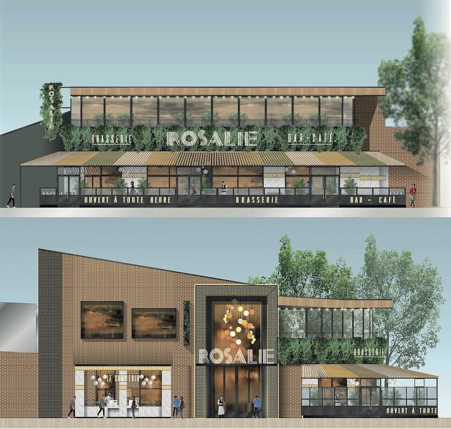 Rendering of Rosalie, a new lakeside French brasserie to open in 2023 at Disneyland Village