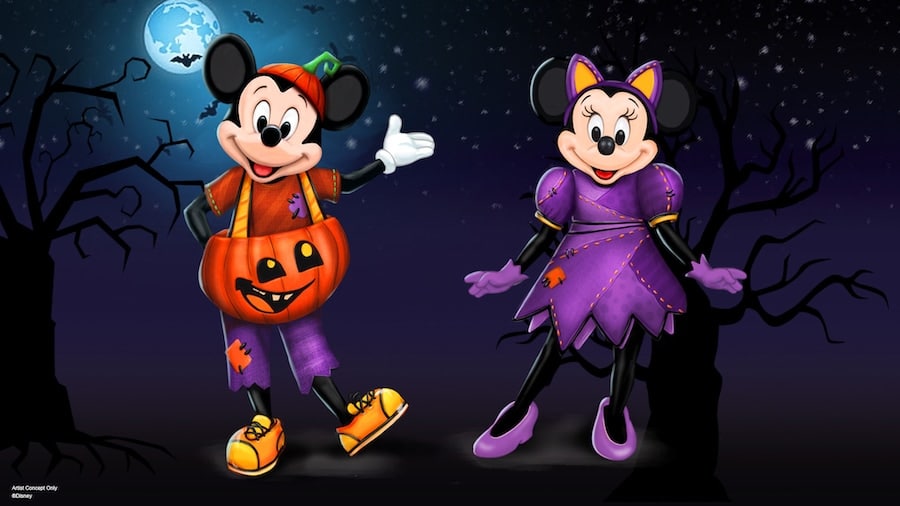 | The Main Street Mouse Rendering of the Halloween Outfits Mickey Mouse and Minnie Mouse Will Don for the 2022 Halloween Season