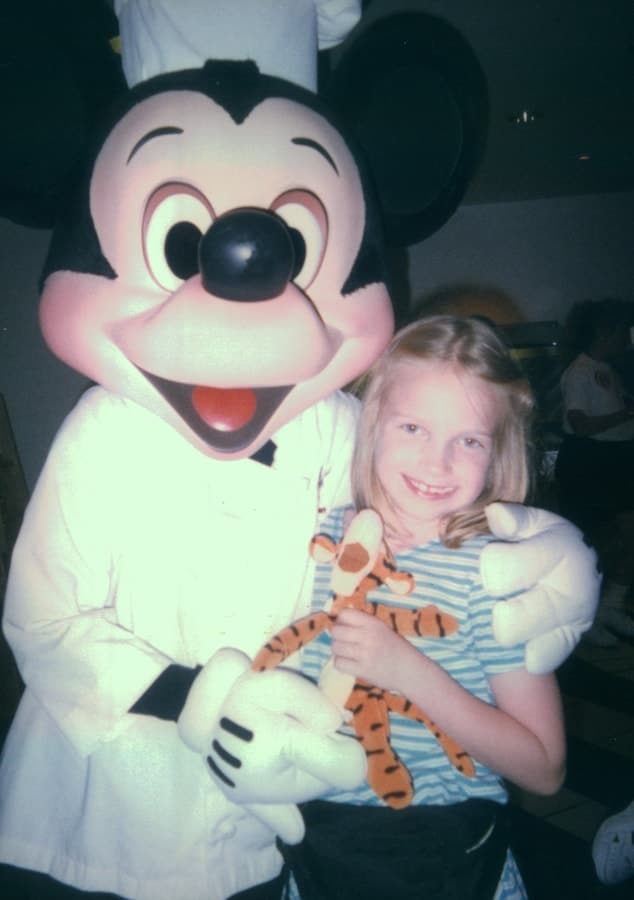 Young Olivia with Mickey Mouse