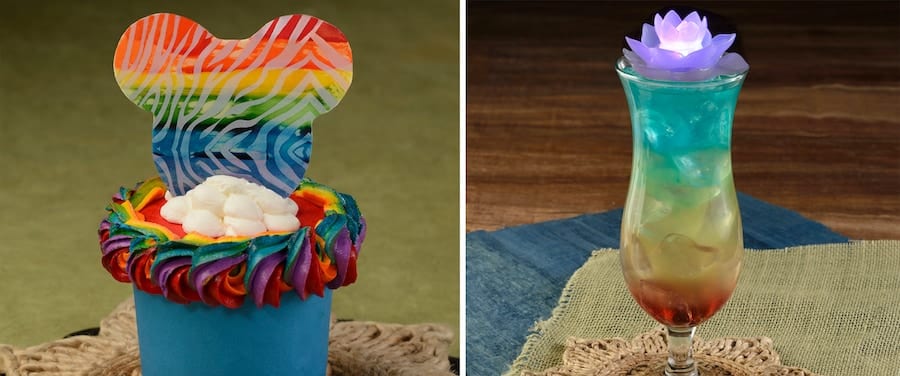 | The Main Street Mouse Pride Cupcake and Pride Cocktail