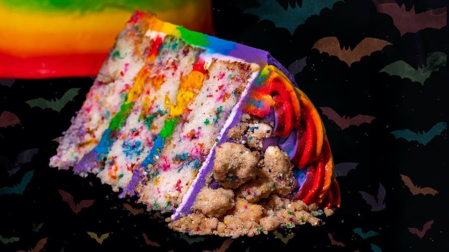 Rainbow Crunch Cake Slice